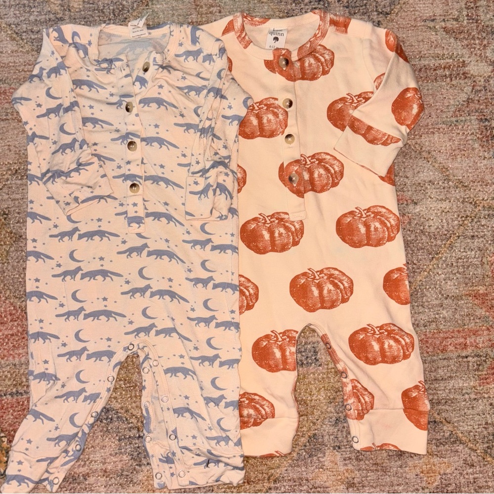 Kate Quinn boy 6–12 month bamboo organic cotton bundle sleeper bodysuit romper - Picture 5 of 5